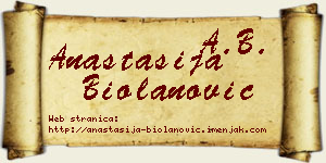 Anastasija Biolanović vizit kartica